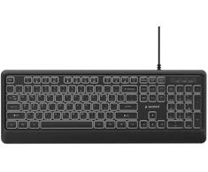 Gembird KB-UML-04 Slim su laidu backlight klaviatūra, juodas, US išdėstymas
