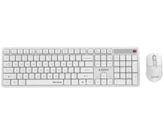 Klaviatūra Gembird KBS-WMS-01-W Silent key Pro Business wireless desktop set, baltas, US išdėstymas