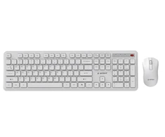 Klaviatūra Gembird KBS-WPS-01 Slim Pro Business wireless desktop set, baltas, US išdėstymas