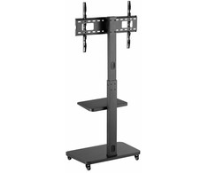 Laikiklis Gembird Stojak podłogowy pod telewizor, mobilny na kółkach (sukamasis/uchylny), 32'' - 75'', juoda