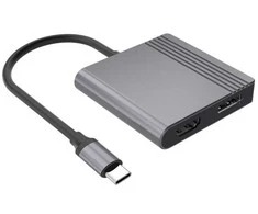 Gembird A-CM-HDMIFDPF-01 USB-C to HDMI + DP adapter, 4K 60Hz, juodas