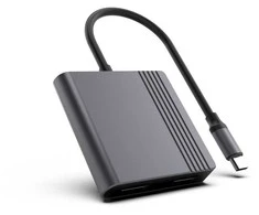 Gembird A-CM-HDMIFDPF-01 USB-C to HDMI + DP adapter, 4K 60Hz, juodas