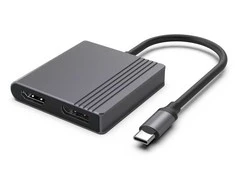 Gembird A-CM-HDMIFDPF-01 USB-C to HDMI + DP adapter, 4K 60Hz, juodas