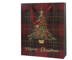 None Gift bag Decoris Tree. 10 cm x 32 cm x 26 cm. žalias