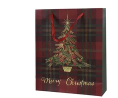 None Gift bag Decoris Tree. 8 cm x 24 cm x 18 cm. žalias