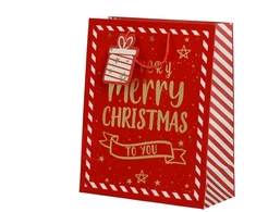 None Gift bag Decoris Velvet. 10 cm x 23 cm x 18 cm. red