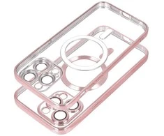 OEM dėklas, skirtas iPhone 12 telefonui, Electro Mag dėklas, suderinamas su MagSafe, auksinis-rose