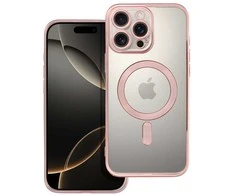 OEM dėklas, skirtas iPhone 16 PRO MAX, Electro Mag dėklas, suderinamas su MagSafe, auksinis-rožinis
