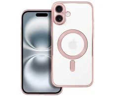 OEM dėklas, skirtas iPhone 16 PLUS, Electro Mag dėklas, suderinamas su MagSafe, auksinis-rose