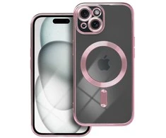 OEM dėklas, skirtas iPhone 15, Electro Mag dėklas, suderinamas su MagSafe, auksinis-rose