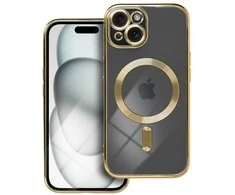 OEM dėklas, skirtas iPhone 15, Electro Mag dėklas, suderinamas su MagSafe auksiniu dangteliu.