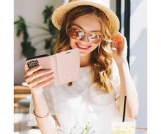 Forcell OEM atverčiamas dėklas iPhone 12 / 12 PRO Mezzo Book mandala rožinis auksinis