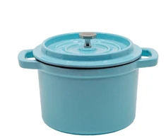 Grand_Feu Emaliuotas ketaus mini puodas, šviesiai mėlynas, 0,65 l.