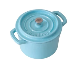 Sourcing Emaliuotas ketaus mini puodas, šviesiai mėlynas, 0,65 l.