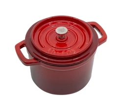 Sourcing Emaliuotas ketaus mini puodas, raudonas, 0,65 l.