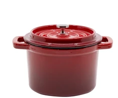 Grand_Feu Emaliuotas ketaus mini puodas, raudonas, 0,65 l.