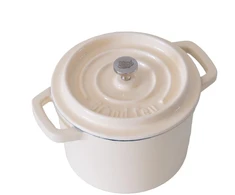 Sourcing Emaliuotas ketaus mini puodas, baltas, 0,65 l.