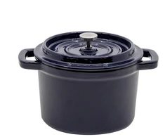 Grand_Feu Emaliuotas ketaus mini puodas, mėlynas, 0,65 l.