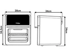 „GreenBlue AIR FRYER“ oro gruzdintuvė be aliejaus, 1800 W, 10 l talpa, 8 programos, priedai, laikmatis, GB950