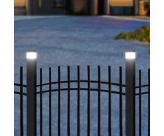 „GreenBlue“ saulės energija varomas LED stulpinis šviestuvas, 80x80 mm, voko formos stogelis, 3200 K, GB127 WW