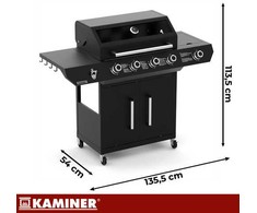 Gas grill 4+1 17kW Varen Juodas 5.0 Kaminer