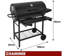 Grill Kaminer Sodo kepsninė su dangčiu 108x67x96cm Krosnelės