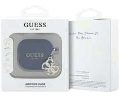 Guess GUA4LECG4K AirPods 4 dėklas juodos spalvos Silicone 4G Charm