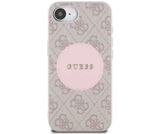 Guess 4G Circle Classic Logo MagSafe dėklas iPhone 16e - rožinis