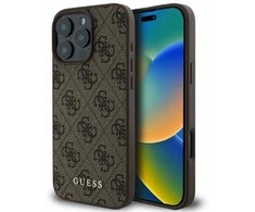 Guess 4G Classic - dėklas skirtas Apple iPhone 16 Pro ruda