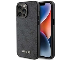 Dėklas GUESS GUHCP15XG4GFGR IPHONE 15 PRO MAX 6.7 "GRAY/GRAY HARD CASE 4G METAL GOLD LOGO