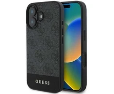 Guess GUHCP16MG4GLGR Apple iPhone 16 Plus 6.7" dėklas telefonui pilkos spalvos hardcase 4G Bottom Stripe