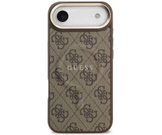 Guess PU Leather 4G Gold Frame MagSafe dėklas skirtas Apple iPhone 17 Air rudos spalvos