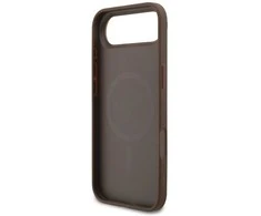 GUESS dėklas, skirtas IPHONE 17 Air, suderinamas su MagSafe GUHMP17MG4GFRW (PU 4G Ring Classic Logo) rudas