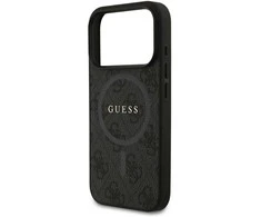 Guess 4G Ring Classic Logo MagSafe dėklas skirtas Apple iPhone 17 Pro juodos spalvos