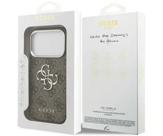 Dėklas Guess 4G Big 4G Classic Logo iPhone 17 Pro rudos spalvos sidabrinis