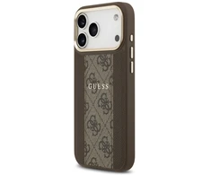 „Guess 4G Stripe MagSafe“ dėklas, skirtas „iPhone 17 Pro Max“ – ruda