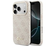 Dėklas GUESS case for IPHONE 17 Pro Max compatible with MagSafe GUHMP17X5P4FWMSP (PU FW 4G Script) pink