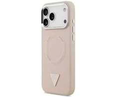 Dėklas GUESS case for IPHONE 17 Pro Max compatible with MagSafe GUHMP17XPSDTSCMP (PU W/ Triangle Logo) pink