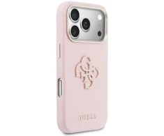 GUESS dėklas, skirtas IPHONE 17 Pro Max GUHCP17X5PS4RGGP (PU FW Resin Logo) rožinis