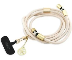 Guess Crossbody virvelė 4G Charm su įkrovimo kabeliu USB-C/USB-C rusvai gelsvas