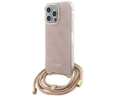 Dėklas GUESS GUHCP15LHC4SEP IPHONE 15 PRO 6.1 "Rožinis/Rožinis HARDCASE CROSSBODY CORD 4G PRINT