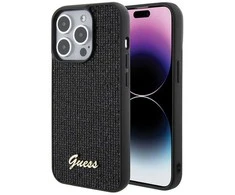 Dėklas GUESS GUHCP15LPMSDGSK IPHONE 15 PRO 6.1 "Juodas/Juodas HARDCASE DISCO METAL SCRIPT