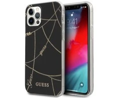 Guess Gold Chain - dėklas skirtas Apple iPhone 12 Pro Max Juodas
