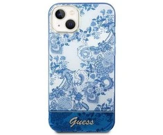 Guess GUHCP14MHGPLHB Apple iPhone 14 Plus / 15 Plus 6.7″ mėlynas kietas dėklas Porcelain Collection