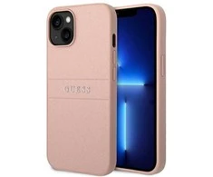 Dėklas GUESS GUHCP14MPSASBPI IPHONE 14 PLUS / 15 PLUS 6.7 "Rožinis / Rožinis SAFFIANO STRAP