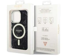 Dėklas GUESS GUHMP14LPCUMAK IPHONE 14 PRO 6.1 "Juodas/Juodas HARDCASE MARBLE MAGSAFE