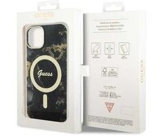 Dėklas GUESS GUHMP14MHTMRSK IPHONE 14 PLUS / 15 PLUS 6.7 "Juodas / Juodas HARDCASE GOLDEN MARBLE MAGSAFE