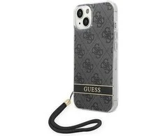 Dėklas Guess GUOHCP14MH4STK Apple iPhone 14 Plus / 15 Plus 6.7″ juodos spalvos hardcase 4G Print Strap