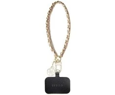 Guess universalus rankos dirželis Saffiano Chain 4G Charm - universalus telefono dirželis (Rožinė)
