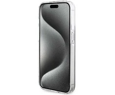 Dėklas GUESS GUHCP15LH4SGK IPHONE 15 PRO 6.1 "Juodas/Juodas HARDCASE IML 4G GOLD STRIPE